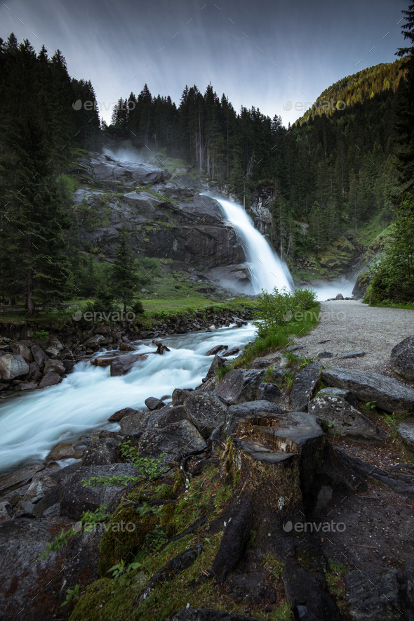 Krimml Waterfalls In High Tauern National Park , Austria. Stock Photo ...